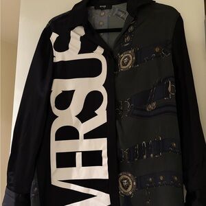 Versus Versace Black and Dark Green Shirt Jacket